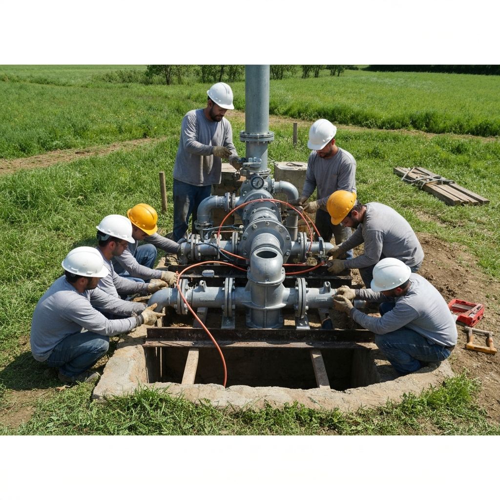 펌프 설치 작업